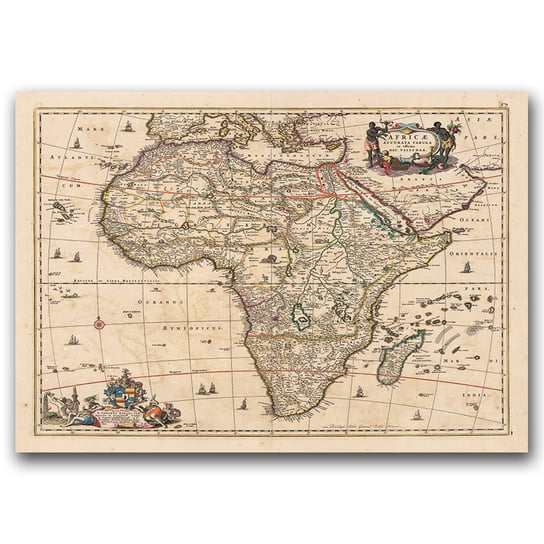 Plakat retro do salonu Century Map of Africa A2 Vintageposteria