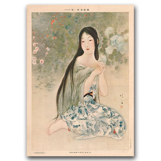 Plakat retro do salonu Dzieło Kaburagi Kiyokata A3 Vintageposteria