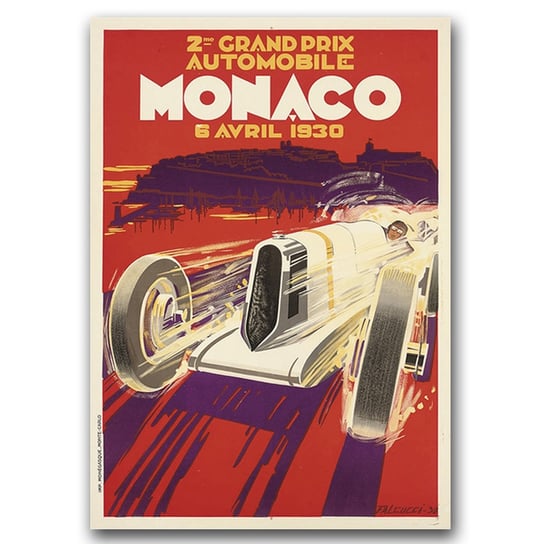 Plakat retro do salonu Grand Prix Monako A2 Vintageposteria