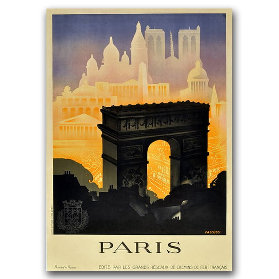 Plakat retro do salonu Paryż, Francja A2 40x60cm Vintageposteria