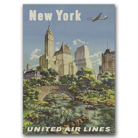 Plakat retro do salonu Plakat linii lotniczych A1 Vintageposteria