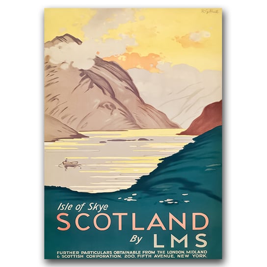 Plakat retro do salonu Vintage Scotland A1 Vintageposteria