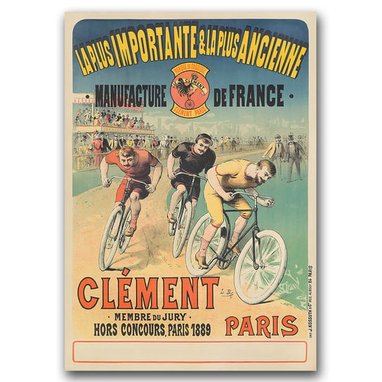Plakat retro do salonu Zawody kolarskie 1889 A1 Vintageposteria