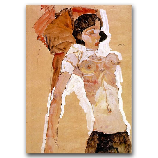 Plakat retro Egon Schiele Semi Nude Reclining A1 Vintageposteria