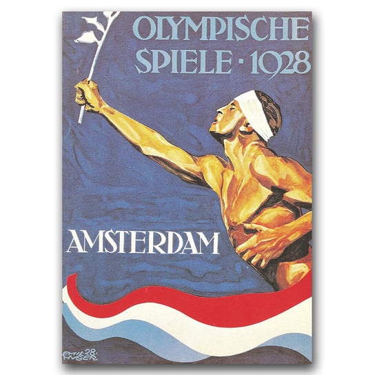 Plakat retro Igrzyska Olimpijskie Amsterdam A3 Vintageposteria