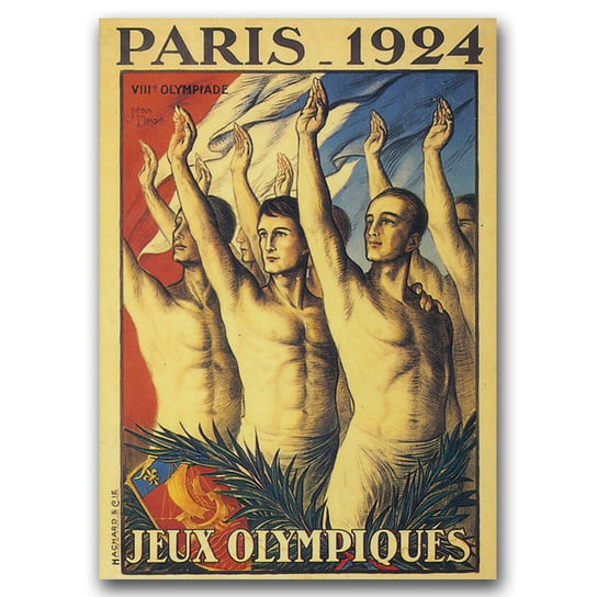 Plakat retro Igrzyska Olimpijskie w Paryżu A3 Vintageposteria