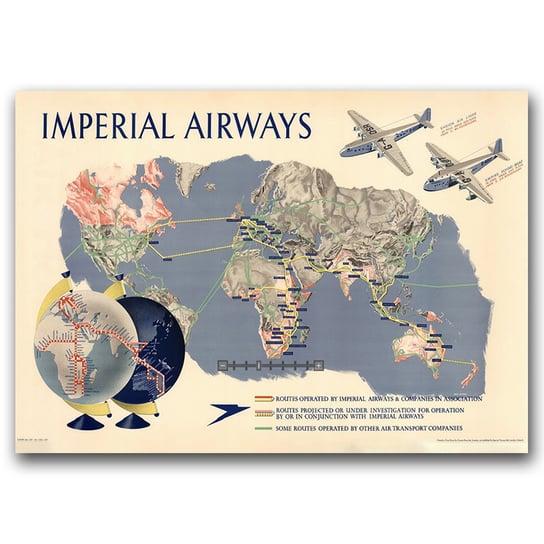 Plakat retro na płótnie Imperial Airways A3 40x30 Vintageposteria