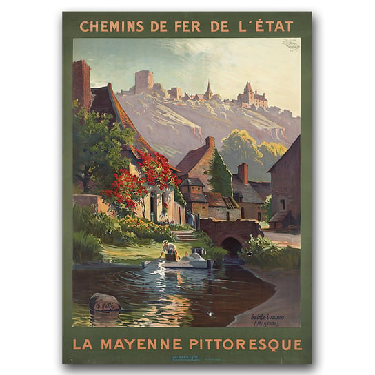 Plakat retro na ścianę Bretania Francja A1 Vintageposteria