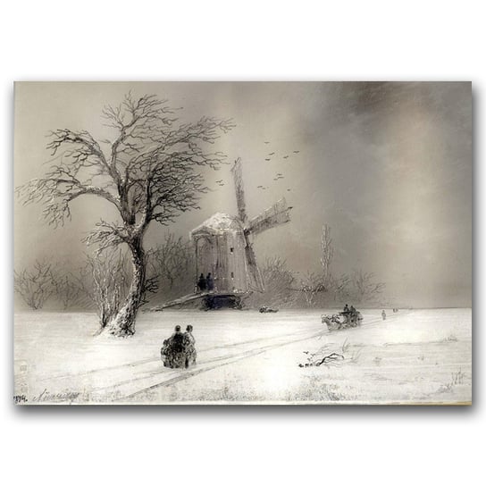 Plakat retro Śnieżny krajobraz Ivan Aivazovsky A2 Vintageposteria