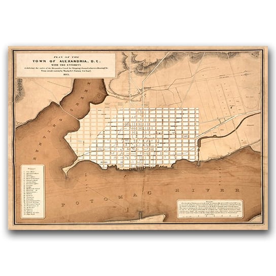 Plakat retro Stara mapa Aleksandrii A1 85x60 cm Vintageposteria