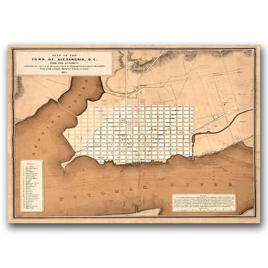 Plakat retro Stara mapa Aleksandrii A2 60x40 cm Vintageposteria