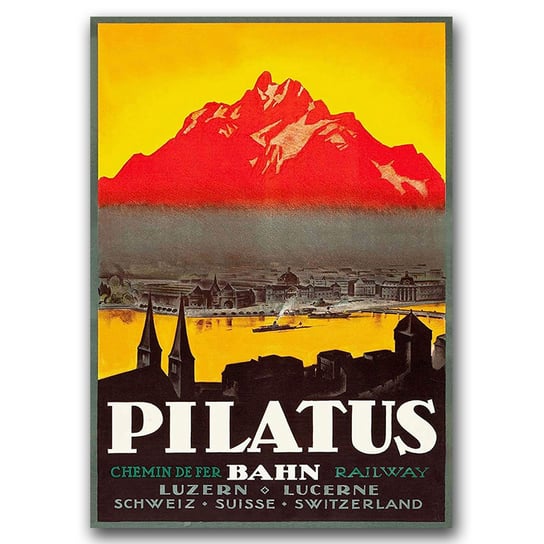 Plakat retro Szwajcaria Pilatus Lucern A2 Vintageposteria