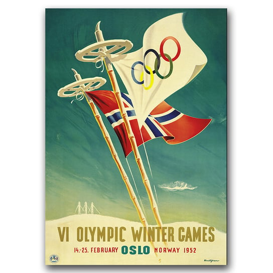 Plakat retro Zimowe Igrzyska Olimpijskie w Oslo A3 Vintageposteria