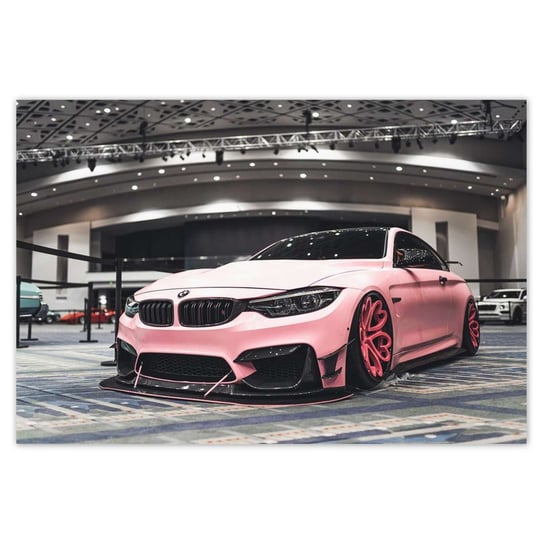 Plakat Różowe BMW, 200x135 cm ZeSmakiem