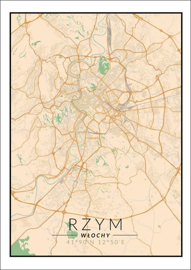 Plakat, Rzym mapa kolorowa, 42x59,4 cm reinders
