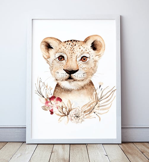 Plakat Safari, Lew format 40x50cm Wallie Studio Dekoracji