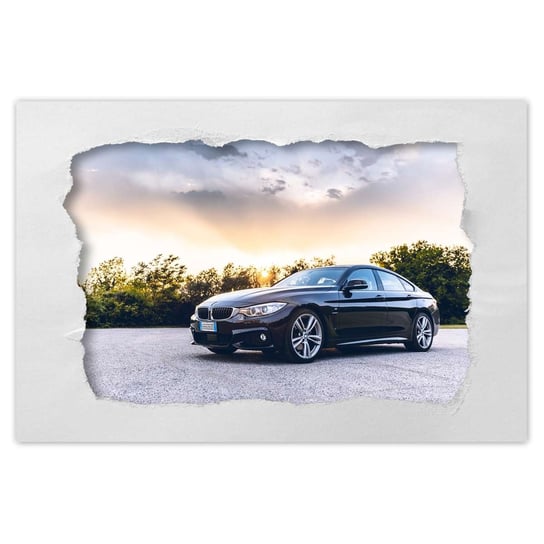 Plakat Samochód Czarne BMW, 90x60 cm ZeSmakiem