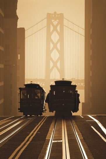 Plakat, San Francisco Stare Tramwaje na tle Golden Gate, 61x91,5 cm Inny producent