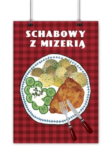 Plakat Schabowy z Mizerią 21x30 Love Poland Design
