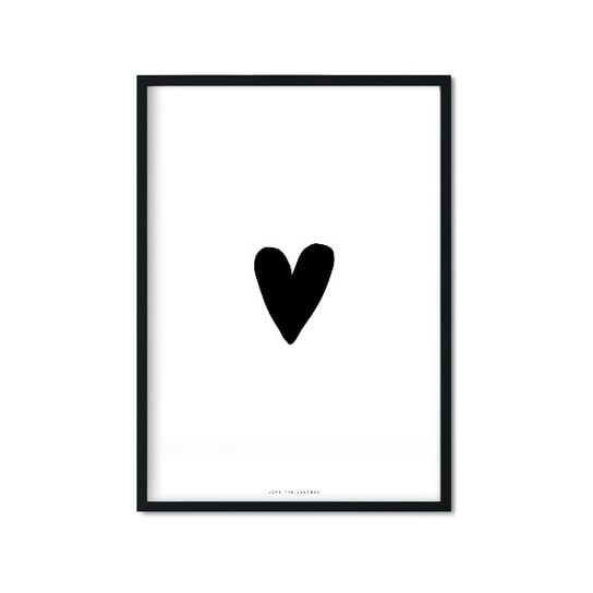 Plakat Simple Heart, biało-czarny, 50x70 cm Love The Journey