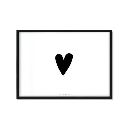 Plakat Simple Heart (Poziom), biało-czarny, 30x40 cm Love The Journey