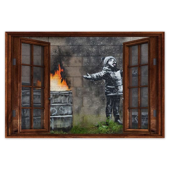 Plakat Smog Śnieg Banksy, 60x40 cm ZeSmakiem