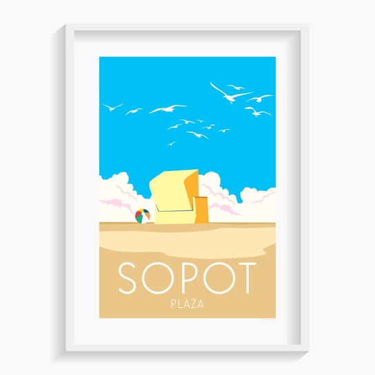 Plakat Sopot Plaża 61x91 cm A. W. WIĘCKIEWICZ