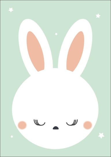 Plakat, Śpiący królik, 21x29,7 cm reinders
