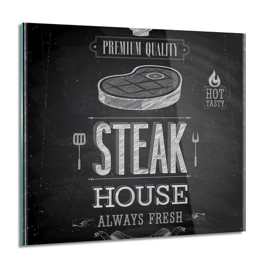 Plakat steak vintage foto na szkle ścienne, 60x60 cm ArtPrintCave