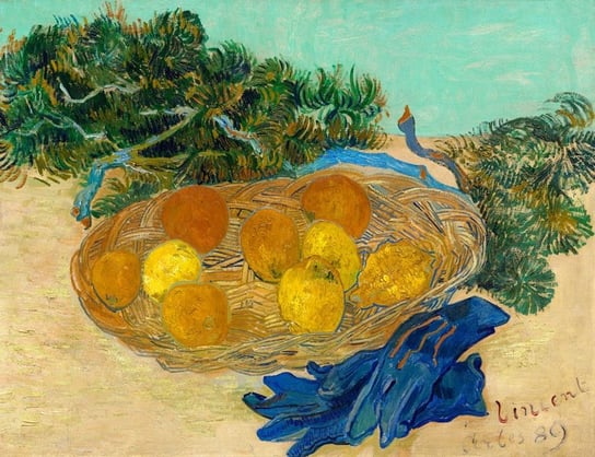 Plakat, Still Life of Oranges and Lemons with Blue Gloves, Vincent van Gogh, 100x70 cm reinders