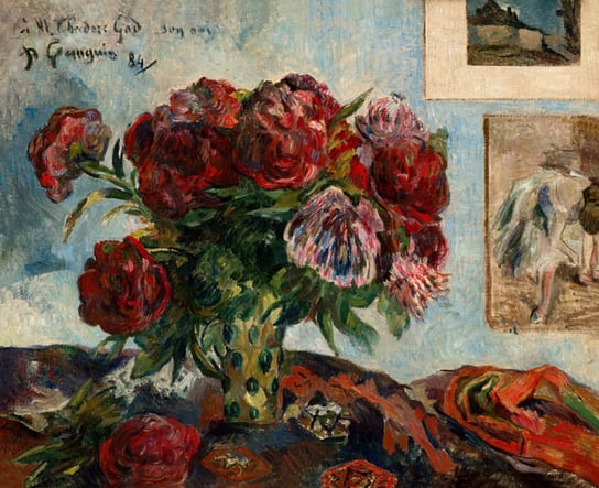 Plakat, Still Life with Peonies, Paul Gauguin, 91,5x61 cm reinders