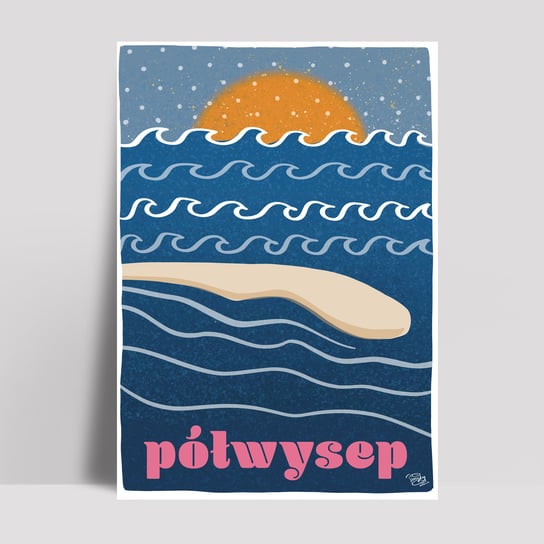 Plakat SURF Półwysep blue 70x100 Maciej Święty Rysuje