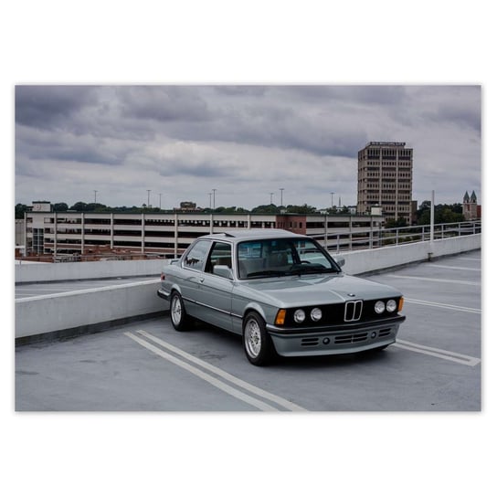 Plakat Szare BMW E30, 100x70 cm ZeSmakiem