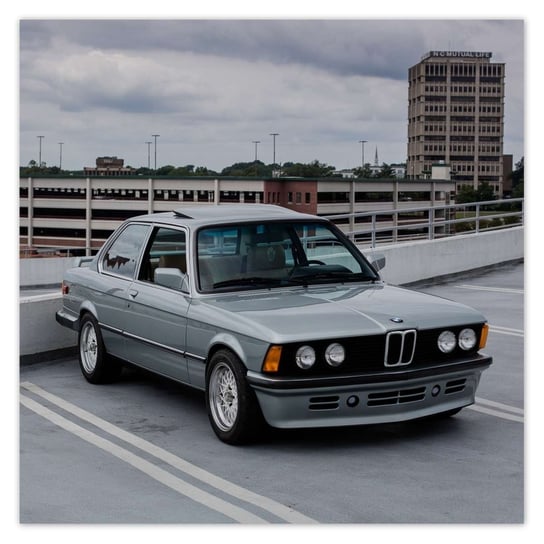 Plakat Szare BMW E30, 140x140 cm ZeSmakiem