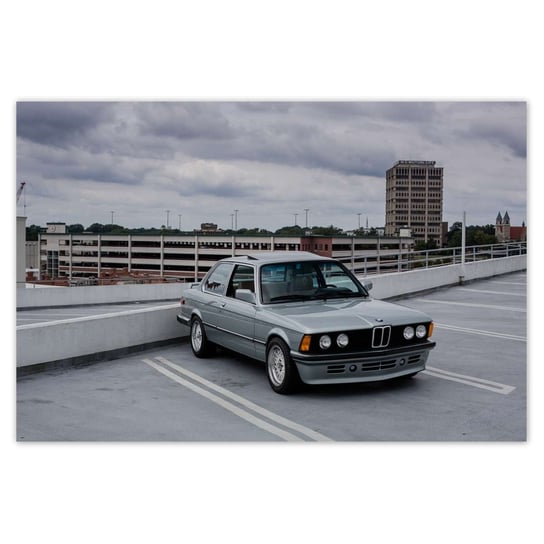 Plakat Szare BMW E30, 93x62 cm ZeSmakiem