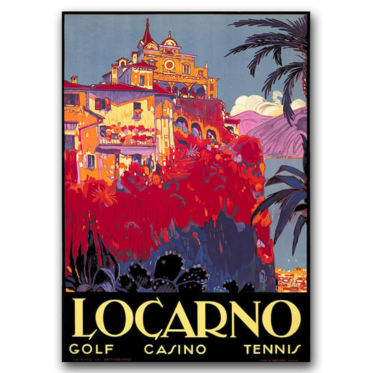 Plakat Szwajcaria Locarno Golf Casino Tenis A2 Vintageposteria