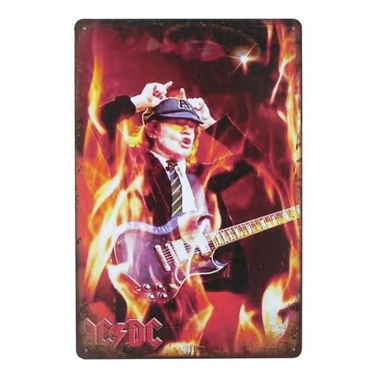 Plakat Tabliczka dekoracyjna metalowa AC/DC GUITAR RustykalneUchwyty