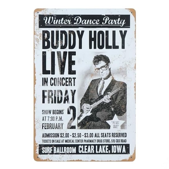 Plakat Tabliczka Dekoracyjna Metalowa Buddy Holly Live Rustykalneuchwyty Sklep Empikcom 5209
