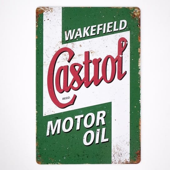 Plakat Tabliczka dekoracyjna metalowa CASTROL MOTOR OIL 3 RustykalneUchwyty