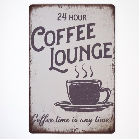 Plakat Tabliczka dekoracyjna metalowa COFFEE LOUNGEE RustykalneUchwyty