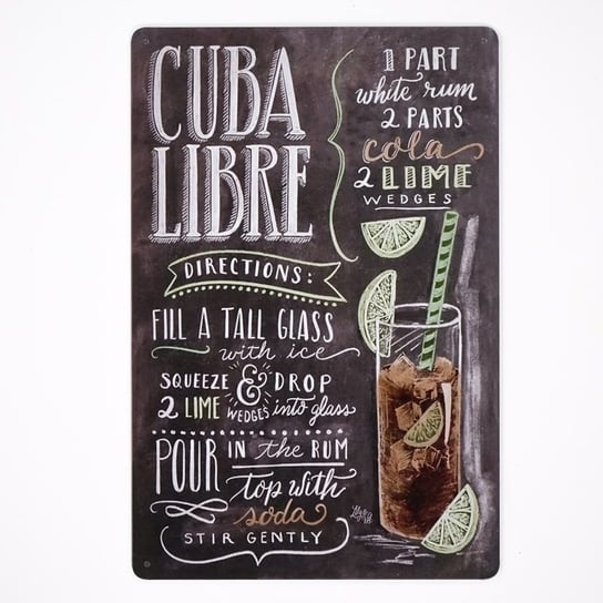 Plakat Tabliczka Dekoracyjna Metalowa Cuba Libre Recipe Rustykalne Uchwyt Sklep Empikcom 1348