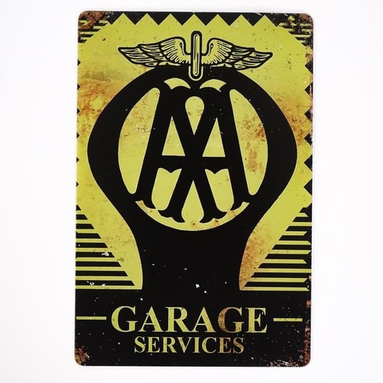 Plakat Tabliczka dekoracyjna metalowa GARAGE SERVICES RustykalneUchwyty