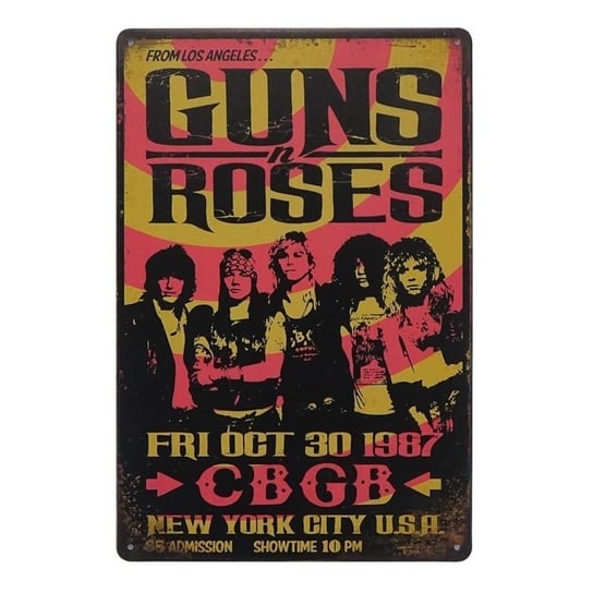 Plakat Tabliczka dekoracyjna metalowa GUNS N’ROSES CBGB RustykalneUchwyty