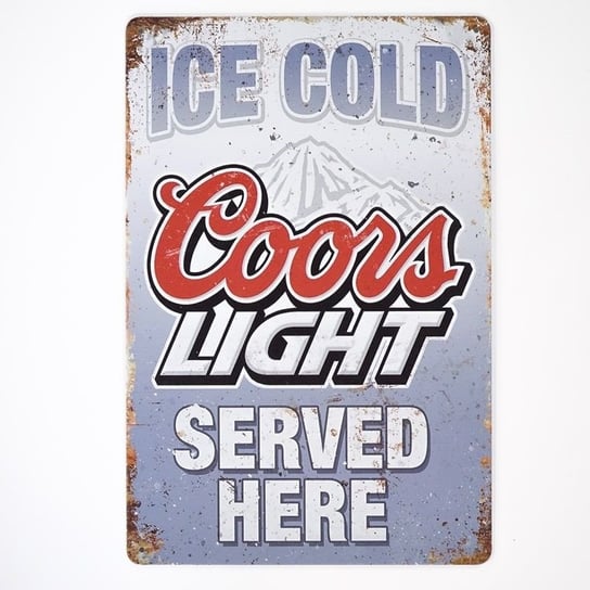 Plakat Tabliczka dekoracyjna metalowa Ice COLD COORS LIGHT RustykalneUchwyty