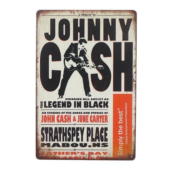 Plakat Tabliczka dekoracyjna metalowa JOHNNY CASH 2 RustykalneUchwyty