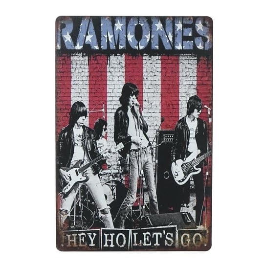 Plakat Tabliczka dekoracyjna metalowa RAMONES FLAG USA RustykalneUchwyty