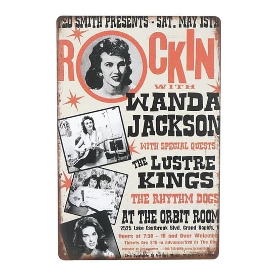 Plakat Tabliczka Dekoracyjna Metalowa Rockin Wanda Jackson Rustykalneuchwyty Sklep Empikcom 1039