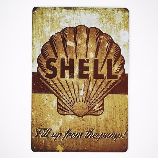 Plakat Tabliczka dekoracyjna metalowa SHELL 1 RustykalneUchwyty
