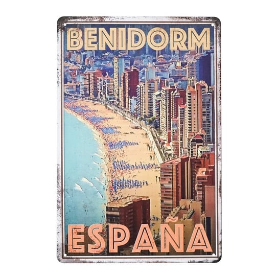 Plakat Tabliczka dekoracyjna metalowy szyld retro BENIDORM RustykalneUchwyty