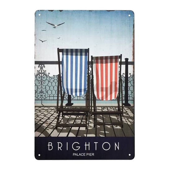 Plakat Tabliczka dekoracyjna metalowy szyld retro BRIGHTON RustykalneUchwyty